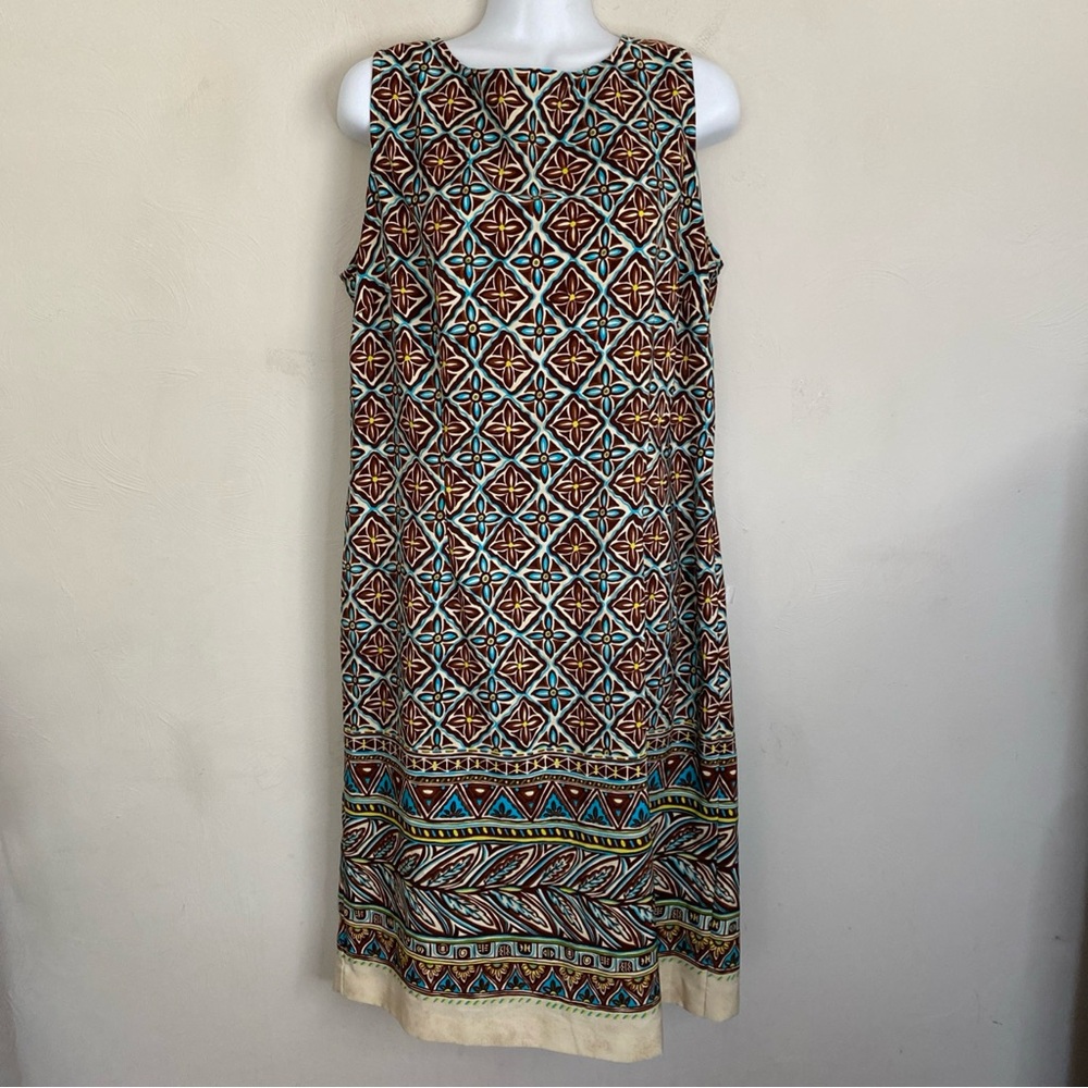 Sag Harbor Sheath Dress Retro Y2K  Geometric Patterned Sleeveless Dress size 14